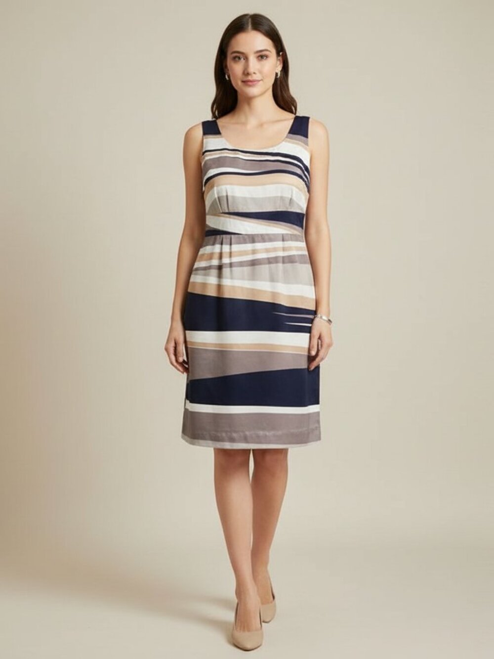 Banana Republic NWT Petite Striped Satin Sheath Dress Size 10P